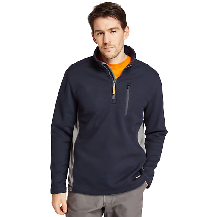 Timberland PRO Men's Studwall Quarter-Zip Long Sleeve Navy Fleece Sweatshirt A1HGK406