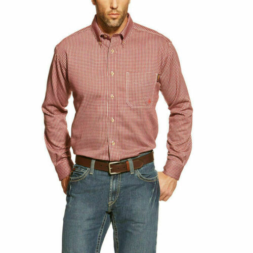 Ariat Men's FR Bell Wine Button Down Long Sleeve Shirt