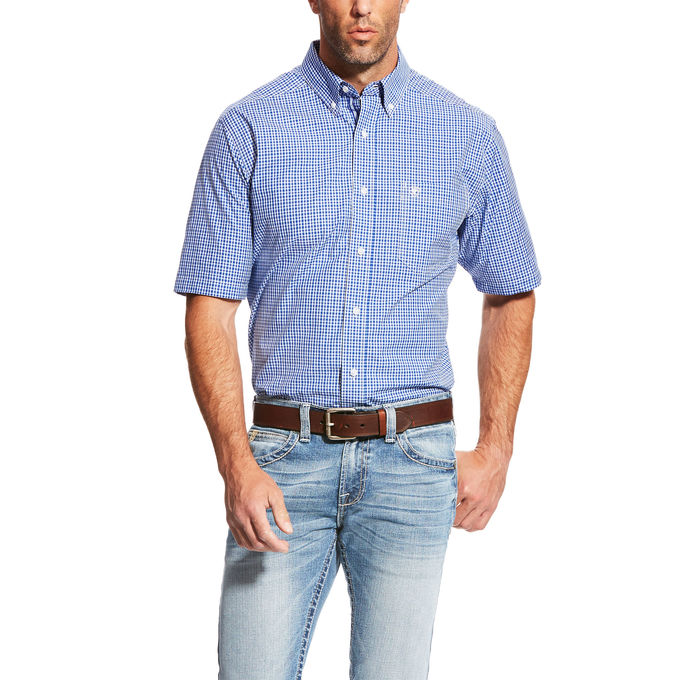 Departments - Ariat Men's Short Sleeve Marrick Blue Button Shirt