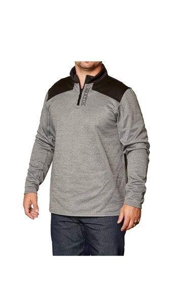 Justin Men's Quarter Zip Fleece Black/Gray Pullover