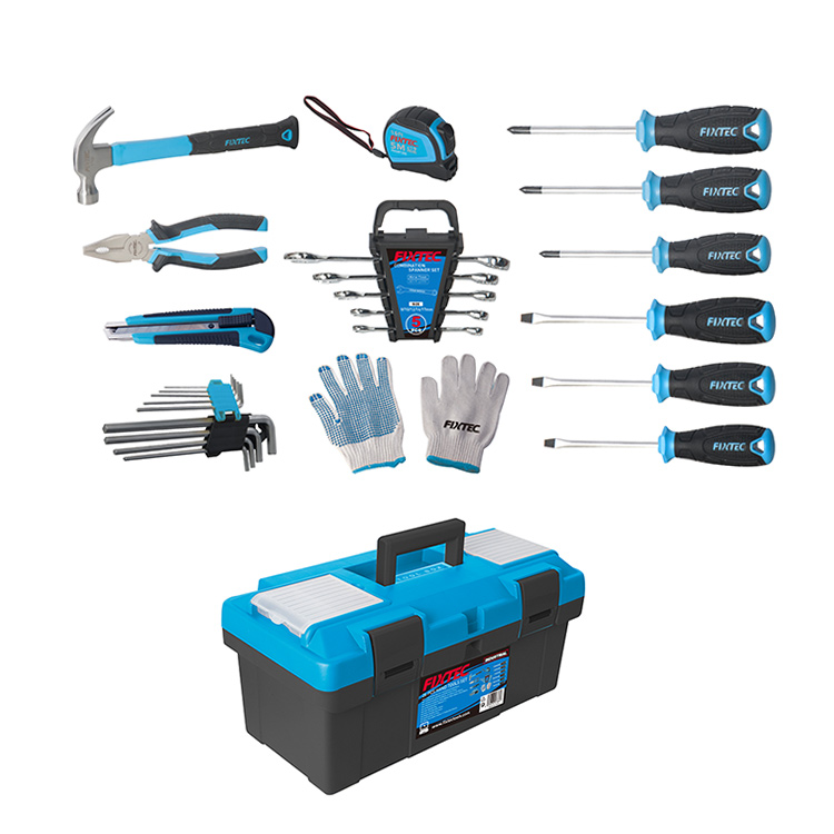 FIXTEC 26pcs Hand Tools Kits, Tool Cabinet With Hand Tool Set 