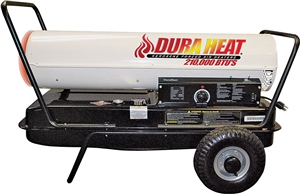Dura Heat DFA220CV Kero Forced Air Heater, 13 gal Fuel Tank, Kerosene, 210000 Btu, White
