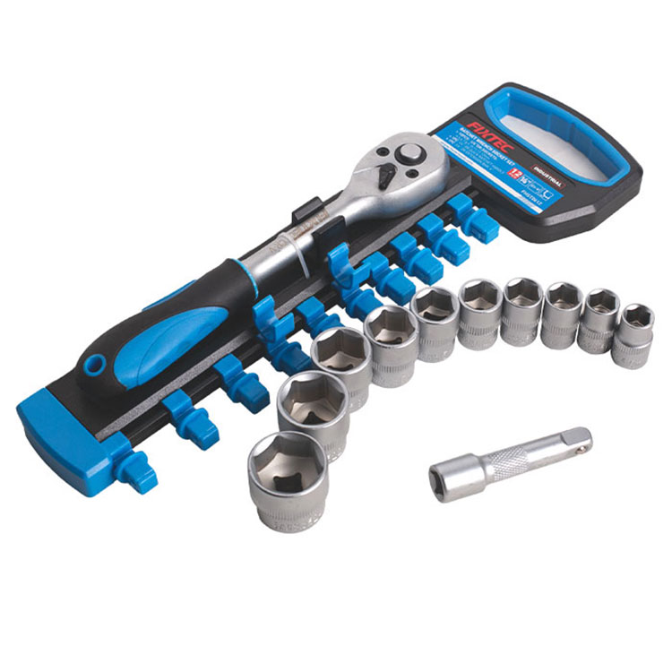 FIXTEC 12PC 3/8" QUICK RELEASE RATCHET WITH SOCKETS FHST1012