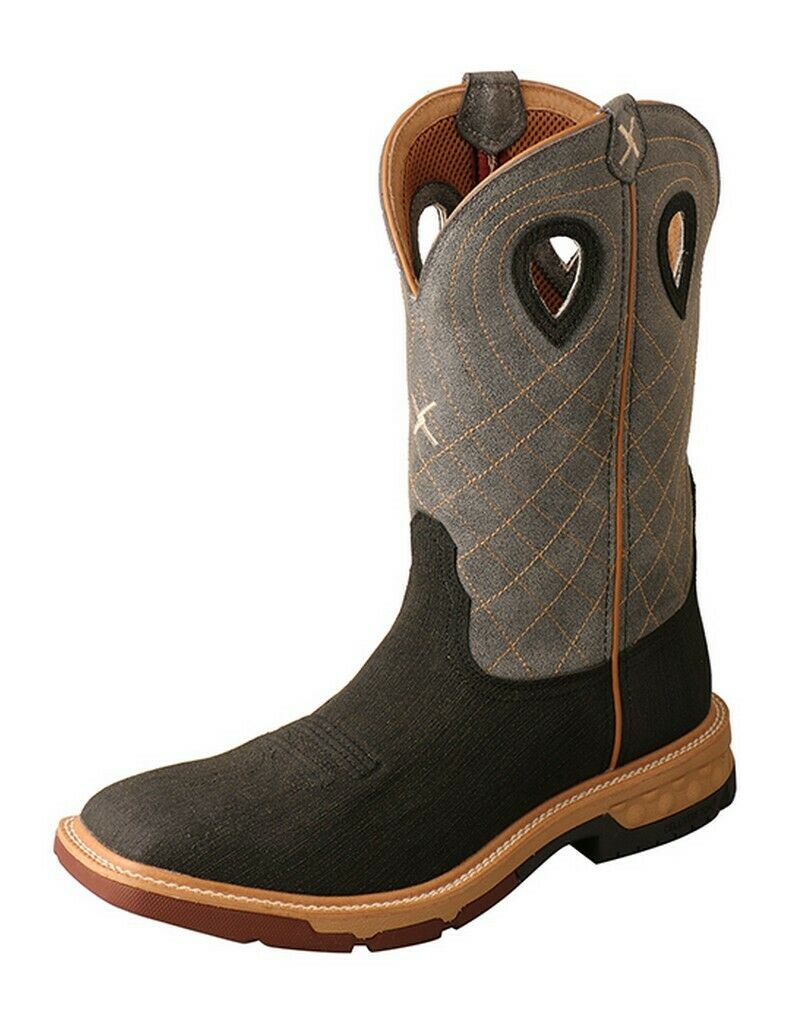 TWISTED X MENS 12" COMP TOE BROWN/BLACK WORK BOOTS MXBA002