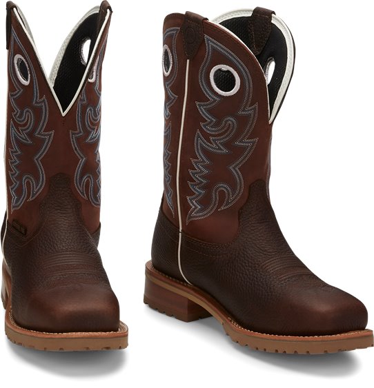 square toe steel toe work boots
