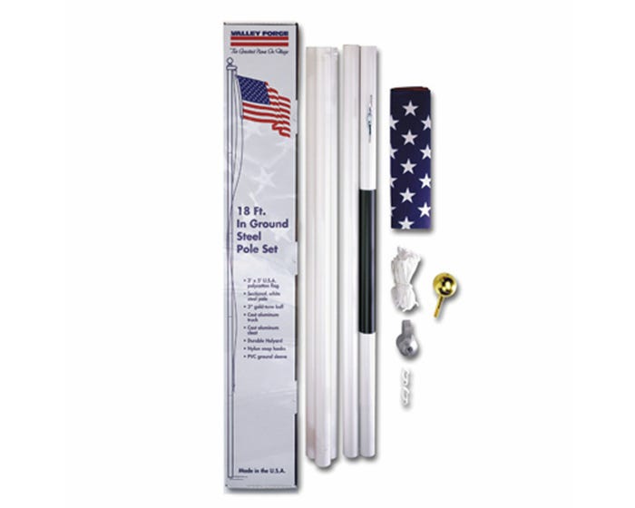 Valley Forge 18 FT. In-Ground Pole Kit, Polycotton