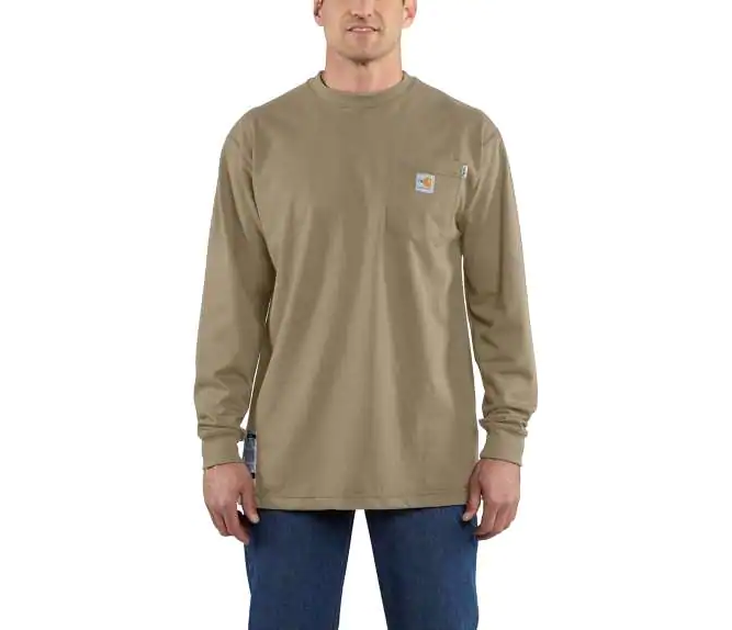 Carhartt Force Cotton FR Khaki Long Sleeve Shirt