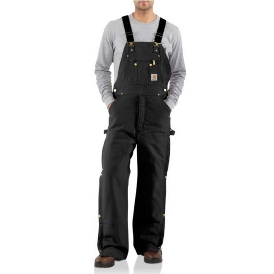 Carhartt Men's Quilt-Lined Zip-To-Thigh Duck Bib Overalls