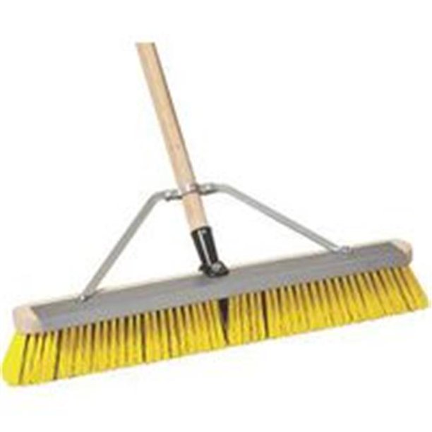 PUSH BROOM W/BRACE 24IN STIFF