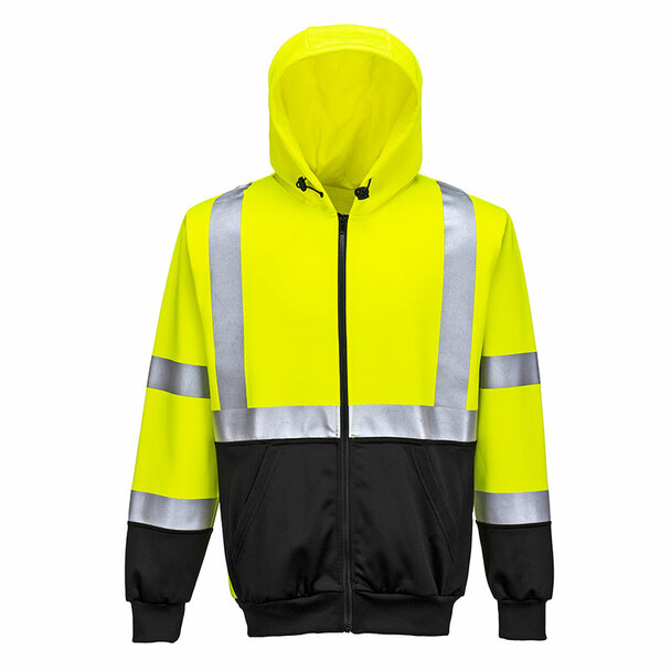 HI-VIS 2-TONE ZIPPED HOODIE