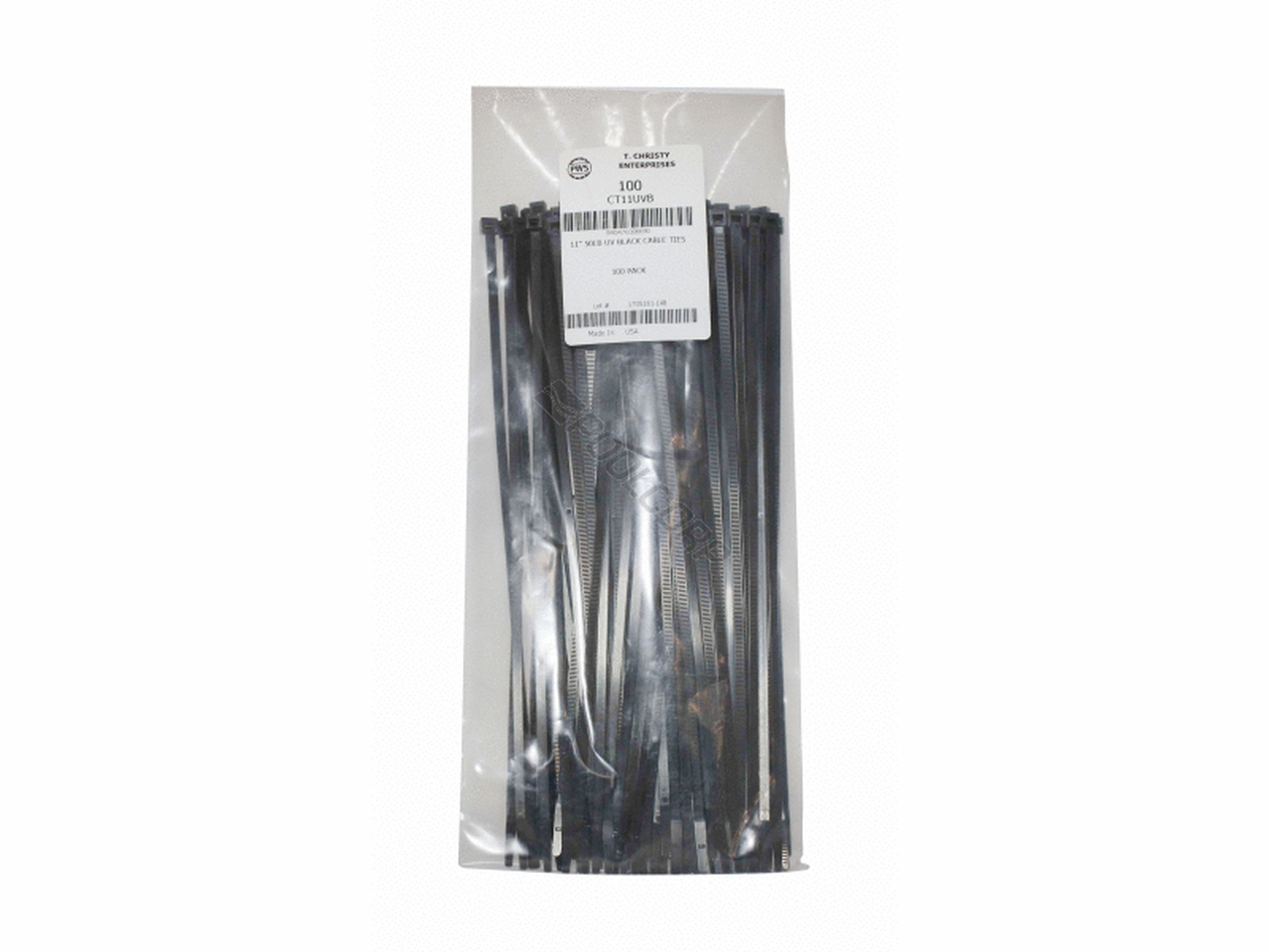 11'' 120# BLACK CABLE TIES 100PK