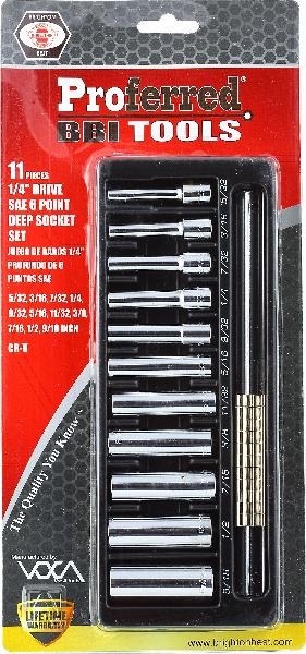 11PC 1/4" DRIVE SAE DEEP SCKT SE