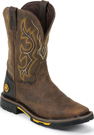 JUSTIN MENS HYBRED RUSTIC BARNWOOD WATERPROOF COMP TOE WORK BOOT WK4625