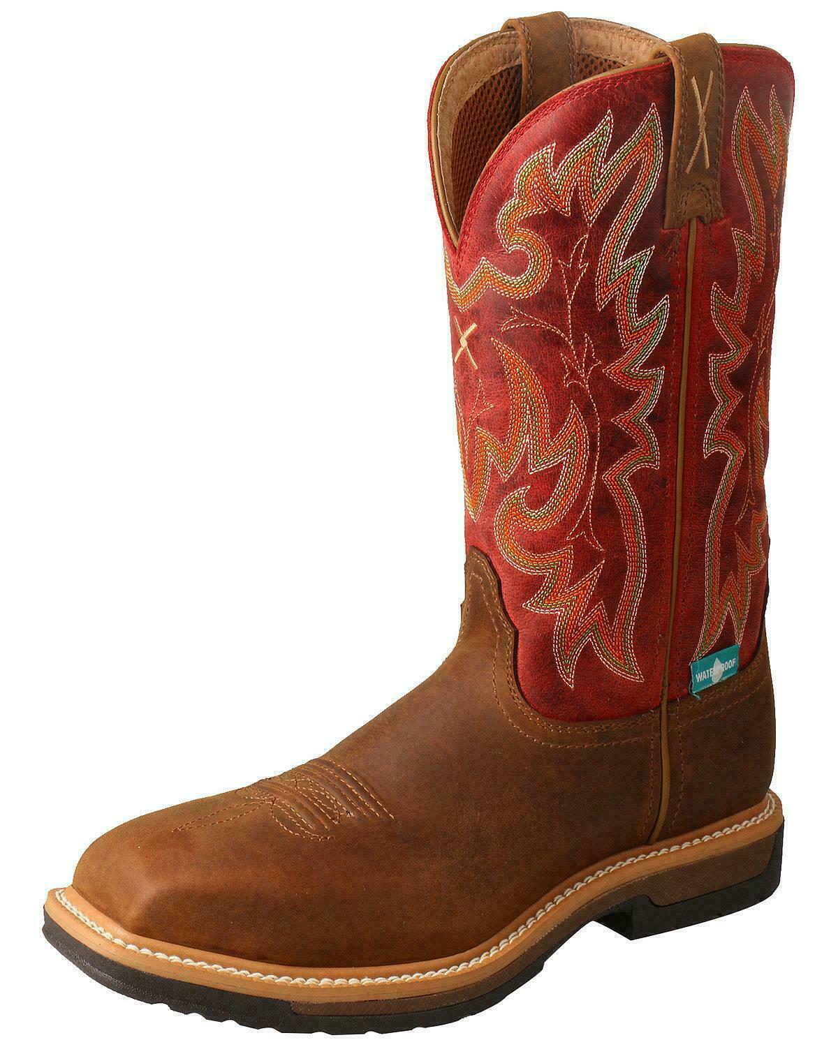 Twisted X Womens Red Comp Toe Lite Western Work Boot