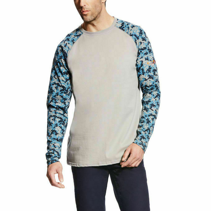 Ariat Men's FR Silver Fox Camo Baseball Tee Shirt