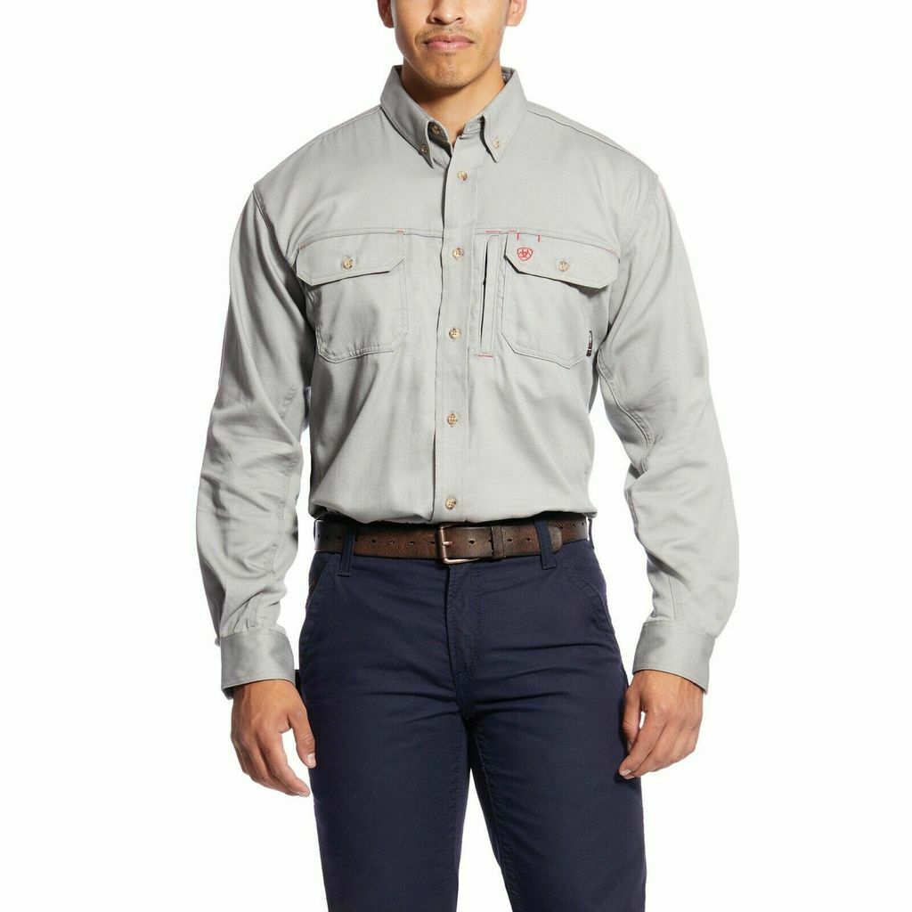 Ariat Men's FR Silver Fox Solid Vent Work Shirt